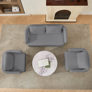 English Elm TS Modern decorative chair with teddy fleece upholstery, ergonomic sponge cushion and gold legs for luxe comfort and style Grey+Gold W2311P364626