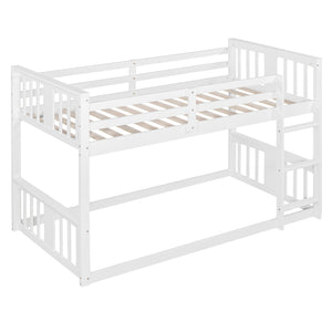 English Elm Twin Over Bunk Bed Solid Pine Frame Gray Finish with Guardrail for Kids N708P429640K