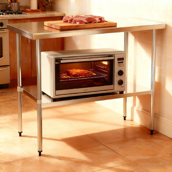 English Elm 24" X 72" Nsf Certified Stainless Steel Prep Table with Undershelf for Kitchens W3629P365476
