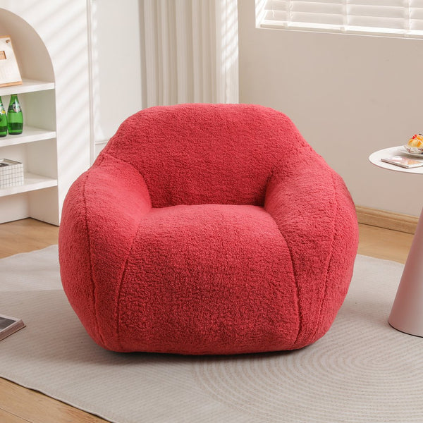 English Elm Bean Bag Chair - Oversized Memory Foam Sofa With Plush Teddy Cover For Ultimate Comfort & Style W2200P247797