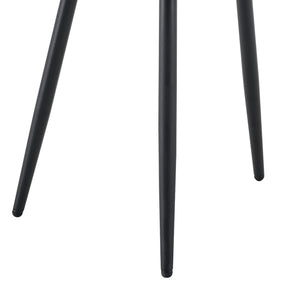English Elm 4-piece Diamond Quilted Upholstered Dining Chair Set with Sleek Black Metal Legs Brown+Black W1151P458008