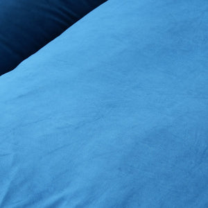 English Elm Sky Cloud Sectional Sofa with Cloud-Like Comfort, Modular L-Shaped Velvet Seating, Removable Covers, Storage Ottoman Blue B341S00022