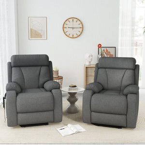 English Elm Power Lift Recliner For Seniors – Compact Electric Chair In Dark Gray Snowflake Velvet, Remote Control W1028S00052-GIGA