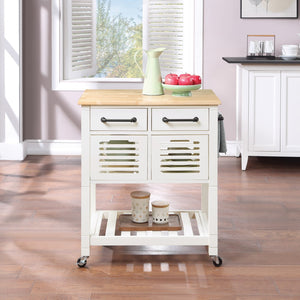 OSP Home Furnishings Stafford Kitchen Cart White