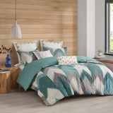 INK+IVY Alpine Mid-Century 3 Piece Comforter Mini Set II10-781 Aqua