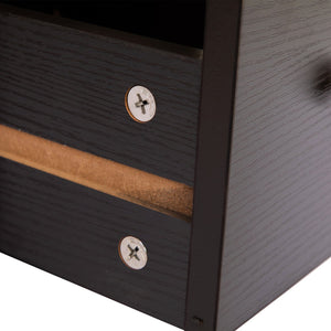 English Elm Transitional Espresso Nightstand with USB Charging, 2-Drawer Wooden Bedside Table, Sturdy Storage (24"H) W2181P357595