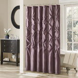 Madison Park Laurel Transitional Tufted Semi-Sheer Shower Curtain MP70-440 Plum