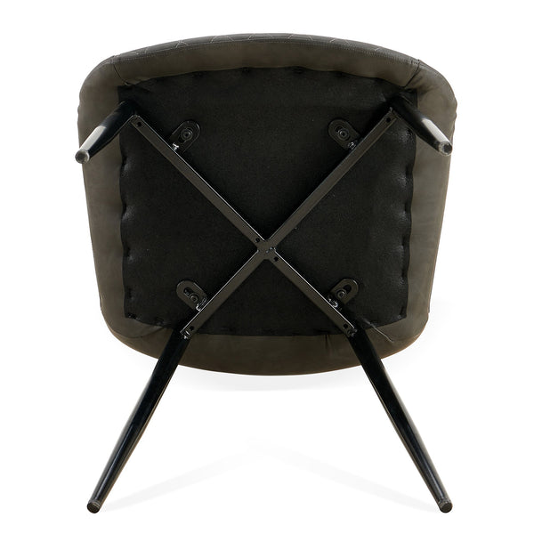 English Elm Dark Grey Set Of 4 Leathaire Dining Chairs - Stylish Mid-Century Armless Side Chairs For Any Space W1164P225818