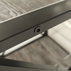 English Elm Set Of 2 Versatile Modern End Tables With Tempered Glass & Rustic Wood For Chic Living Spaces W241P246920-GIGA