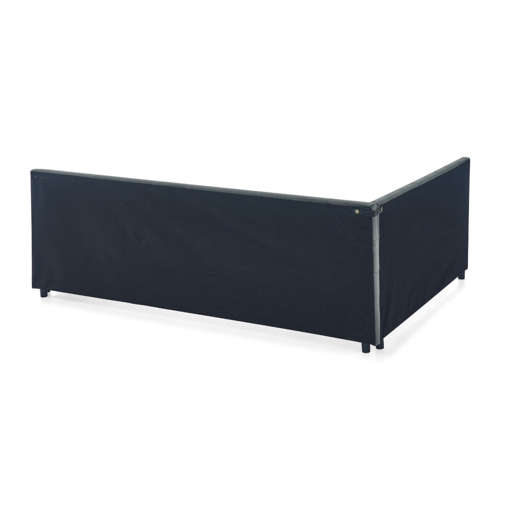 English Elm Queen Size Upholstered Tufted Bed Frame - Stylish Velvet Sofa Bed With Backrest & Armrests, Grey W487S00283-GIGA