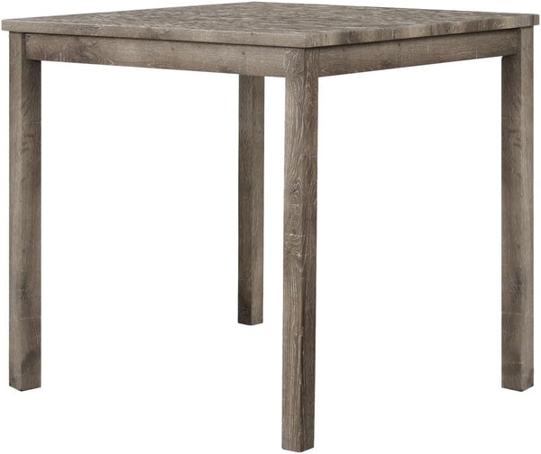 English Elm 5 Piece Oak Counter Dining Set Square Table Tufted Linen Stools Kitchen Nook B011S02295