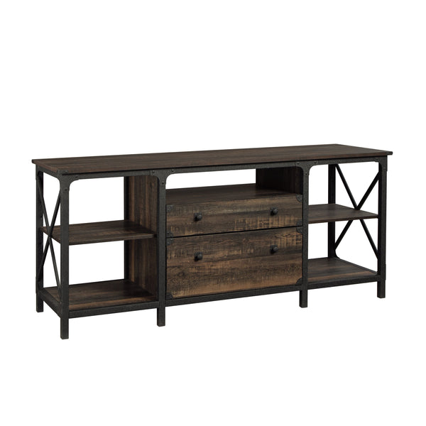 English Elm Credenza, Modern Brown Finish With Ample Storage - Stylish Media Console For Office & Living Spaces B356P402800