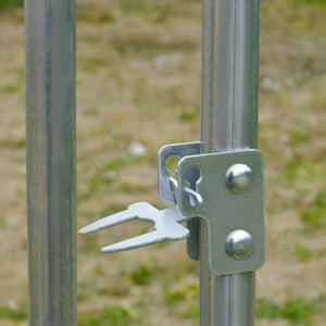 English Elm 9.2'w Galvanized Steel Walk-in Poultry Pen with Uv Oxford Roof for Backyard Farms T3971S00049