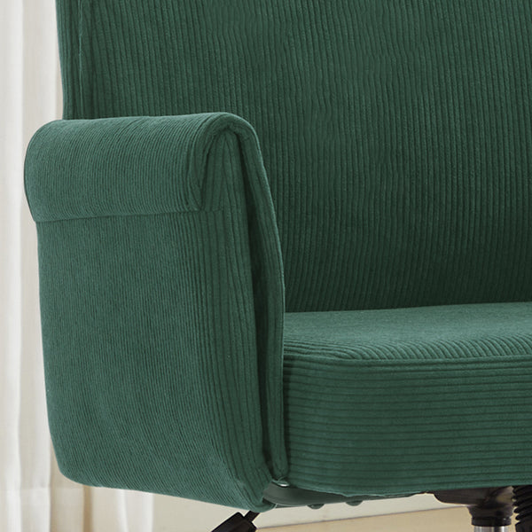 English Elm Mid-back Striped Fabric Office Chair with Gold Base Ergonomic Memory Foam Lumbar Green W2311P420442