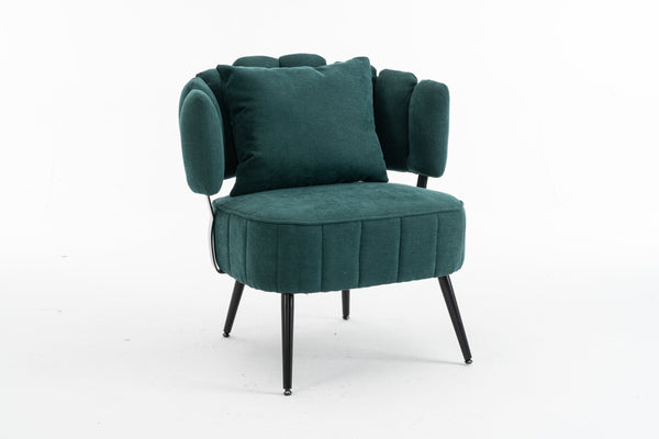 English Elm Decorative Chenille Barrel Tub Chair with Pocket Coil Cushion for Cozy Reading Nooks Green W5188P462020