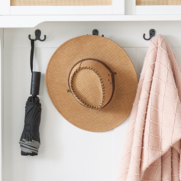 English Elm Clothes Hall Tree Storage Bench with Adjustable Shelves, Sliding Doors, Solid Poplar Feet & Shoe Bench White W2275P210040