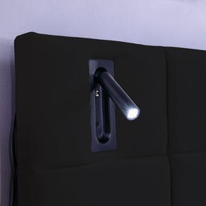 English Elm King Size Hydraulic Velvet Platform Bed With Usb, Reading Lamps & Storage Shelves For Modern Spaces W1413S00108