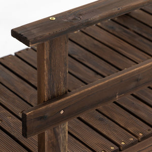 English Elm Outsunny 7' Wooden Garden Bridge With Safety Rails - Charming Footbridge For Ponds, Streams & Walkways W2225P174529-GIGA