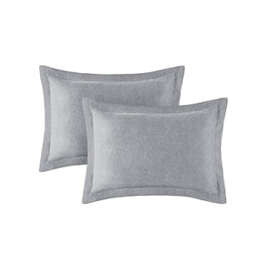 JLA Home Comfort Spaces - Chambray Denim-Inspired Microfiber Comforter Set — Lightweight, Oeko-Tex Certified, Year-Round Cozy Texture Grey AM10-0059