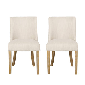 English Elm Fabric Dining Chairs with Nailhead Trim Plush Seat Rubberwood Legs Set of 2 72610.00