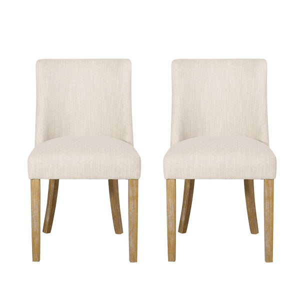 English Elm Fabric Dining Chairs with Nailhead Trim Plush Seat Rubberwood Legs Set of 2 72610.00