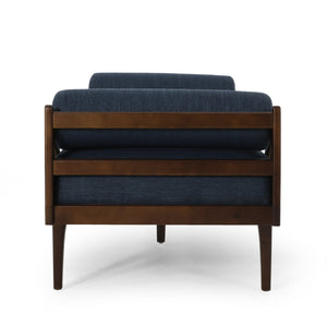 English Elm Chaise Lounge with Button Tufting Waffle Stitch Bentwood Frame for Living Room 70758.00NBLU
