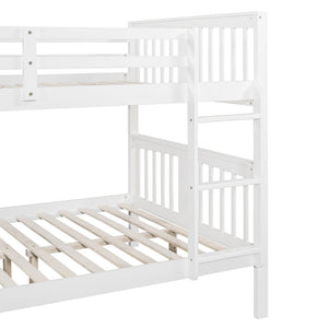 English Elm Full Over Bunk Bed Solid Pine Frame White Finish Converts to Two Beds LT000203AAK-1