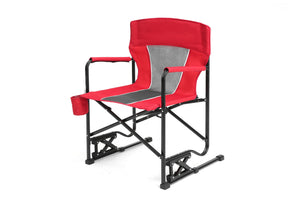 English Elm Outdoor Freestyle Rocker Camping Chair with Spring-Action Shock Absorbers, Eazy-Fold Setup, Mesh Backrest and Cup Holder for Comfort and Durability Red W640P224433