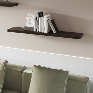 English Elm Dark Oak Rich-Grain Floating Shelf 47.3" x 9.8" Set of 2 — Concealed Mounting, Sturdy Melamine Elegance B062P380036