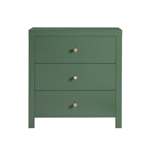 English Elm Nevarre 3-Drawer Nightstand with Brushed Gold Knobs, Solid Dovetail Drawers, No Assembly Needed Antique Green B050P376960