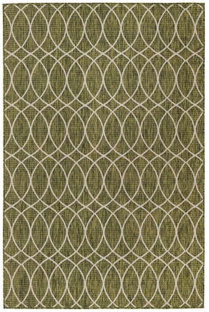Unique Loom Outdoor Trellis Gitter Machine Made Trellis Rug Green, Ivory/Gray 5' 3" x 8' 0"