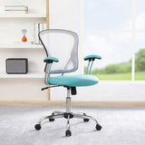 OSP Home Furnishings Gianna Task Chair White/Linen Turquoise