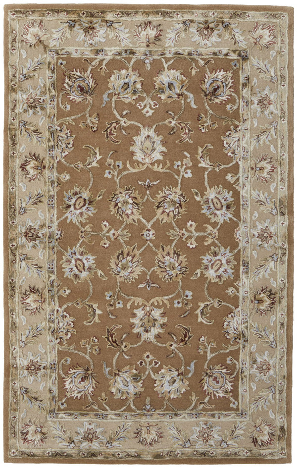 Feizy Rugs Prescott Hand-tufted Floral Rug In Earth Tones - Traditional Persian Design For Elegant Spaces Tan,Ivory Viscose,Wool Pct8939fivybgee10