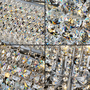 English Elm 32-Inch Crystal Chandelier 21-Light K9 Luxury Ceiling Fixture for Dining Room Bedroom Modern Empire Chrome W2869S00028