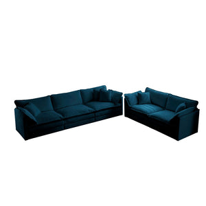 English Elm Sofa Set Of 2 Modern Chenille Couches - Stylish 2+3 Seater Deep Seating For Living Room Comfort W714S00597-GIGA