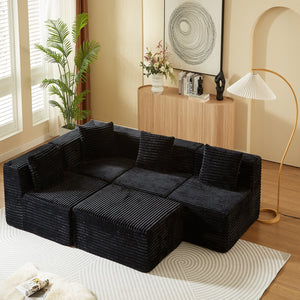 English Elm Modular Sectional Couches For Living Room - Versatile L-Shape Sofa With Cloud-Like Comfort & Style W3434S00003