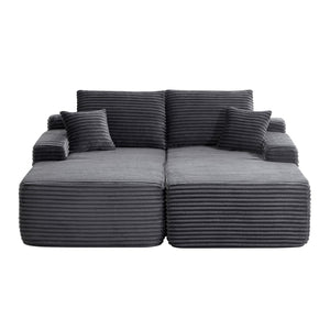 English Elm 75"cloud Double Chaise Sectional Plush Fabric Sofa Deep Seat Modern Living Room W3975S00058