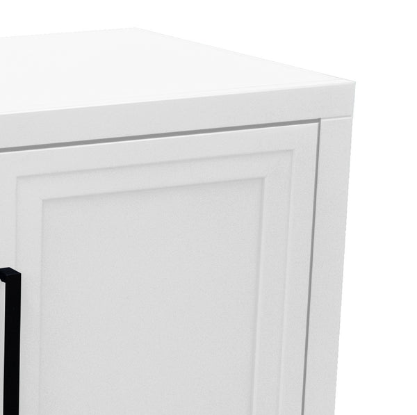 English Elm Nora 81 Inch Fireplace TV Stand with 42" Electric Insert, Two-Tone Alder & Poplar Craftsmanship White B108P345196