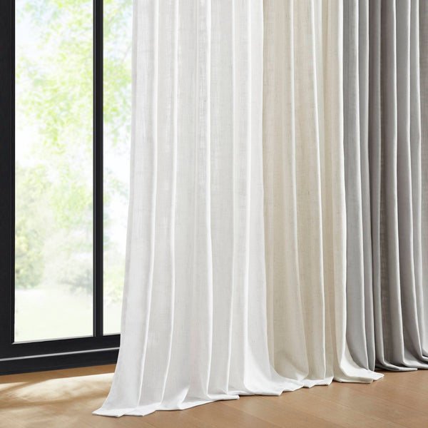 English Elm 2-piece Pinch Pleat Poly Linen Curtain Panels Tailored Formal Drape for Any Room White B035P482980