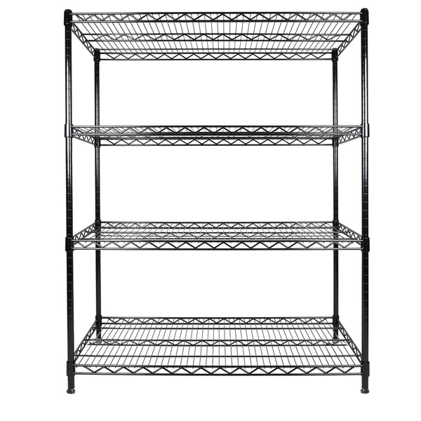 English Elm 55.5" Wide 4 Tier Rolling Wire Shelving Unit Heavy Gauge Steel Garage Storage W2932P373621