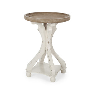 English Elm Christopher Knight Home® - End Table - French Country Charm With Lipped Round Top, Ideal Accent For Living Spaces & Entryways N771P239460Y