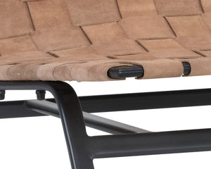 Sunpan Omari Lounge Chair - Handcrafted Light Tan Suede & Black Iron Frame for Unique Style & Comfort