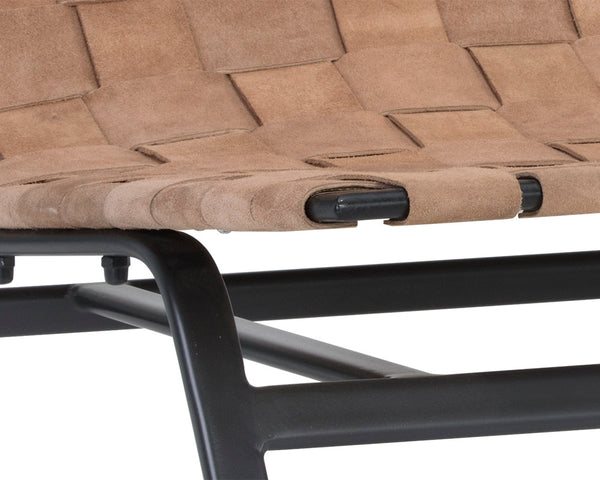Sunpan Omari Lounge Chair - Handcrafted Light Tan Suede & Black Iron Frame for Unique Style & Comfort