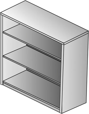 OSP Home Furnishings Kenwood 3-shelf Bookcase Hutch for Home Office or Living Room with Adjustable Storage KEN-55-MAH