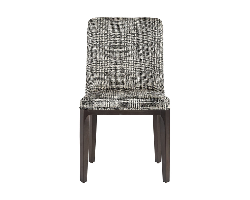 Sunpan Elisa Dining Chair - Timeless Mid-Century Design with Solid Wood Legs and Elegant Fabric Choices Grey Oak / Naya Check Black