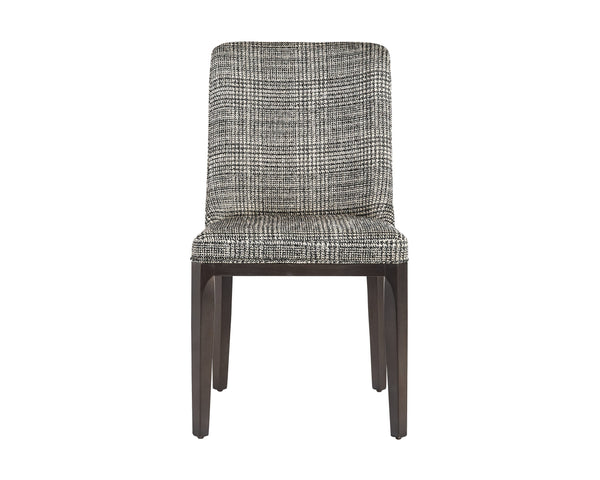 Sunpan Elisa Dining Chair - Timeless Mid-Century Design with Solid Wood Legs and Elegant Fabric Choices Grey Oak / Naya Check Black