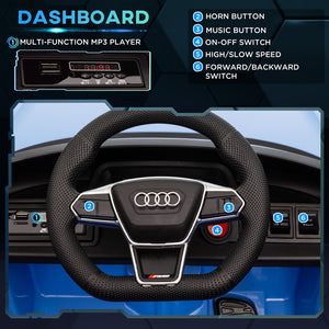 English Elm Aosom Licensed Audi 12v Electric Ride on Toy Car with Remote Suspension and Lights Blue W2225P229676