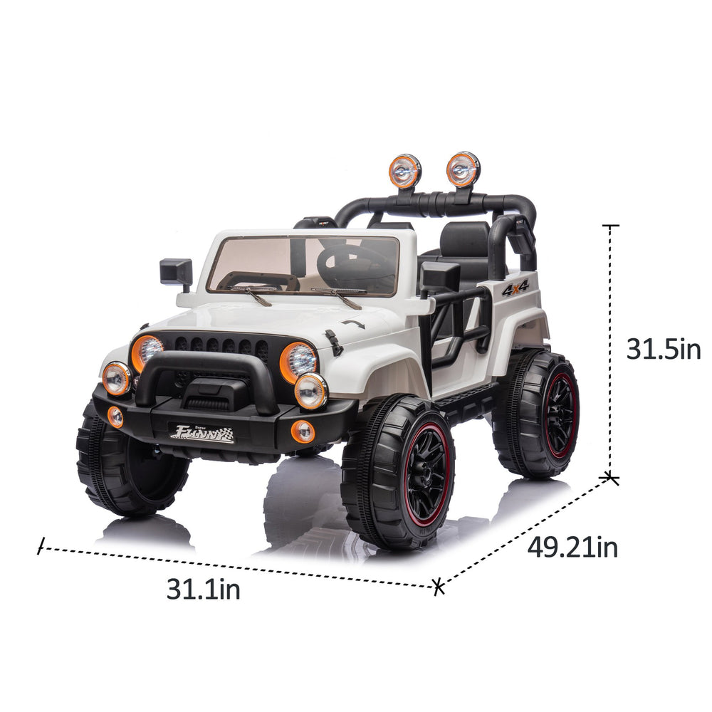 English Elm 24v Kids Electric Ride on Car with Parental Remote Rear Suspension and Bluetooth Audio White W1578P228746