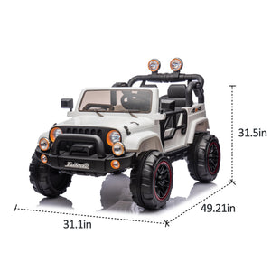 English Elm 24v Kids Electric Ride on Car with Parental Remote Rear Suspension and Bluetooth Audio White W1578P228746