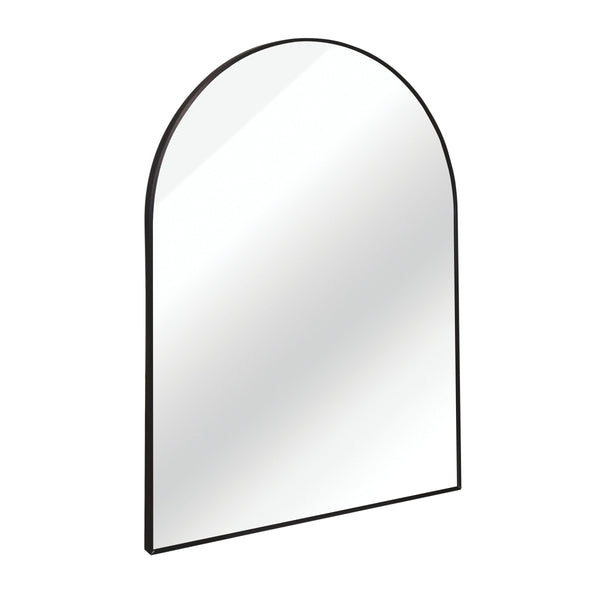 English Elm 30x40 Arched Bathroom Mirror with Anti-Rust Metal Frame, Shatterproof 4mm HD Glass & Easy Mounting Black W2203P310332